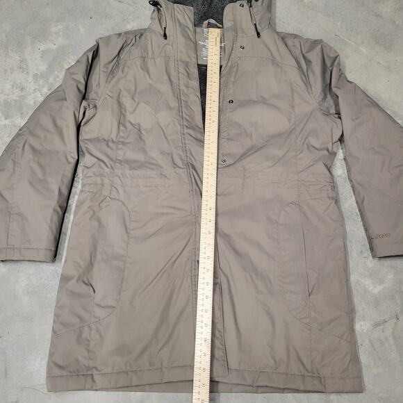 L.L. Bean Women’s Parka Coat Light Brown Hooded Full Zip Size Medium - Picture 4 of 10